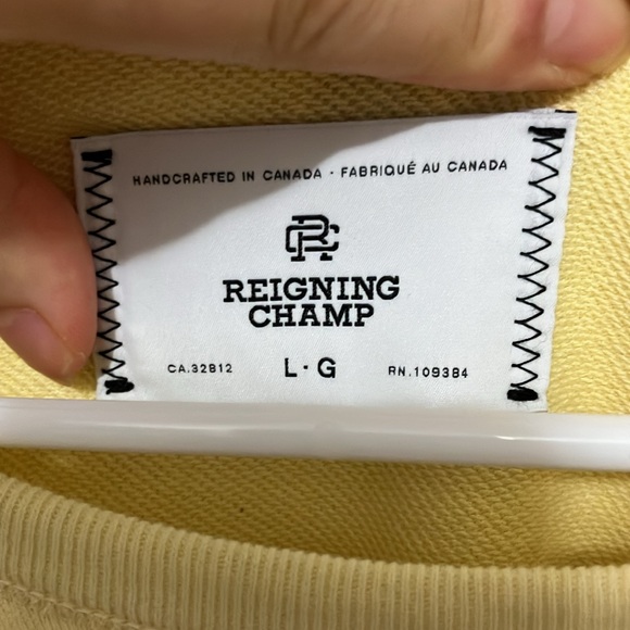 Reigning Champ Lightweight Terry Slim Crewneck Sweatshirt L - Picture 2 of 4